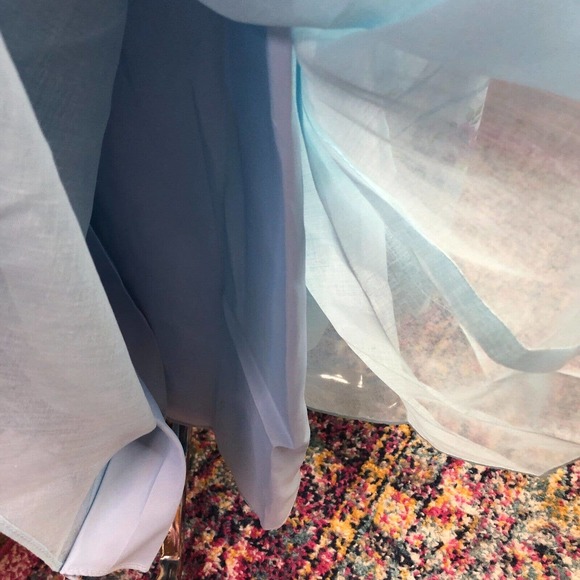 Vintage 60s Cari Lyn Prairie Dress Blue Floral Garden Cottagecore Maxi - Picture 11 of 16